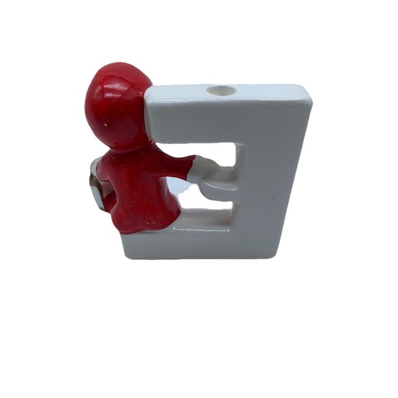 Vintage LIPPER & MANN Japan Ceramic Christmas Santa NOEL Candleholders MCM 1950s - Picture 7 of 16